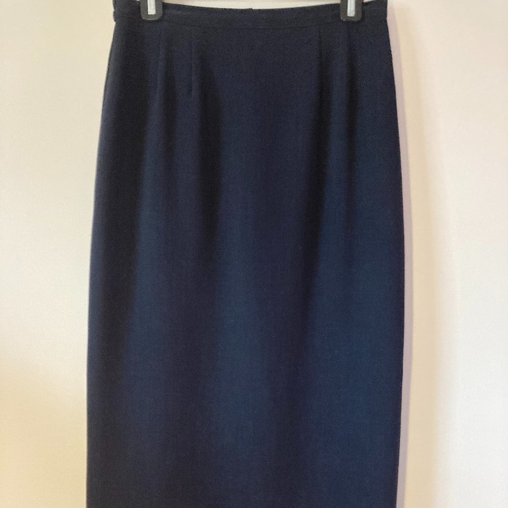 ASL Kasper A-Line Navy Blue Skirt Womens Size 6